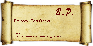 Bakos Petúnia névjegykártya